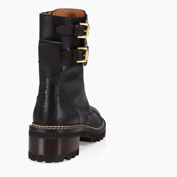 See by Chloe Mallory Leather Combat Boots - Brand New 38.5 - Picture 4 of 11